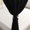 Mengersi Black Four Corner Post Bed Canopy Bed Curtains Sheer Canopy for Adults Girls Bedroom Decoration Lightproof Windproof (Queen, Black)