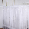 Akiky Princess Canopy Bed Curtains Bed Canopy Curtains with Lights for Queen Size Bed Drapes,8 Panels Canopies with Lights,Room Décor (Full/Queen, Wh