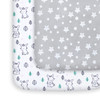 Pack and Play Sheets, 2 Pack Mini Crib Sheets, Stretchy Playard Fitted Sheet, Compatible with Graco Pack n Play, Soft and Breathable Material, Stars