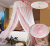 VETHIN Bed Canopy Princess for Girls,Bed Canopy Curtain Double Layer Sheer Mesh Dome Bed Curtain- Round Lace Princess Mosquito Net Tent for Twin Full