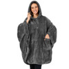 PAVILIA Angel Wrap Hooded Blanket Poncho, Wearable Blanket Throw Wrap Poncho for Women Adult, Cozy Fluffy Sherpa Fleece Shawl Cape with Hood pockets,