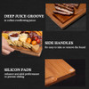 Empune Bamboo Cutting Board Set, Wood Cutting Boards for Kitchen with Holder Wooden Chopping Board for Meal Prep & Serving, Brown
