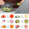Ourokhome Manual Food Processor Vegetable Chopper, Portable Hand Pull String Garlic Mincer Onion Cutter for Veggies, Ginger, Fruits, Nuts, Herbs, etc