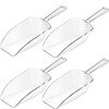 Hestya 4 Pcs Multi Purpose Clear Plastic Scoops for Candy Buffet Acrylic Kitchen Ice Food Popcorn Scoops for Protein Powders, Ice Cream, Coffee, Tea