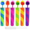 SAYAYA 6 Pack Silicone Popsicles Molds for Kids, Reusable Baby Ice Pop Mold with Lids Multi-Color DIY Frozen Ice Popsicle Maker Tubes with Clean Brus