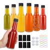 STARSIDE 5 oz Hot Sauce Bottles 6 Pack, Empty Pepper Sauce Bottle, Clear Glass Woozy Bottles with Leak Proof Black Screw Cap,150ml Empty Wine Bottle
