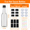 STARSIDE 5 oz Hot Sauce Bottles 6 Pack, Empty Pepper Sauce Bottle, Clear Glass Woozy Bottles with Leak Proof Black Screw Cap,150ml Empty Wine Bottle