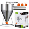 MyLifeUNIT Pancake Batter Dispenser, 40oz Multi-Caliber Stainless Steel Funnel Cake Dispenser with Stand Great for Pancakes, Cupcakes or Any Baked Go
