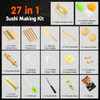 Delamu Sushi Making Kit 27 in 1 [Parent-Child] Sushi Kit, for Beginners/Pros Sushi Makers, with Bamboo Sushi Mats, Sushi Bazooka, Onigiri Mold, Rice