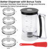 FUNGYAND Pancake Batter Dispenser, 4-Cup Set with Muffin Rings & Spatula - Ideal for Pancakes, Cupcakes, Waffles, and Muffins, Easy Squeeze Handle
