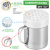 CUSINIUM [Set of 3] 6oz Stainless Steel Dredges With Handle - Fine Mesh + Medium Holes + Large Holes (For Coarse Seasonings)