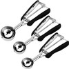 HOMURE H Cookie Scoop Set, Include 1 Tbsp/2 Tbsp/3 Tbsp, Cookie Scoops for Baking Set of 3, 18/8 Stainless Steel, Good Grip, Non-Slip, For Cookies Cu