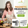 Spring Chef Magnetic Measuring Cups & Spoons Set, Patented, Strong N45 Magnets, Heavy Duty Stainless Steel Fits in Spice Jars for Baking & Cooking, B