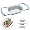 Qimh Collapsible Colander | Over The Sink Silicone Kitchen Strainers and Colanders with Extendable Handles | Veggies, Fruit and Pasta Foldable Strain