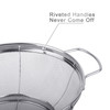 3 Pack 18/8 Stainless Steel Colander Sieves(5-Quart, 4-Quart and 3-Quart), Mesh Strainer Net Baskets with Handles & Resting Base for Strain, Drain, R