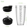 Blender Replacement Parts for Ninja, 24oz Ninja Blender Cups with To-Go Lids, 7 Fins Extractor Blade, Compatible with Nutri Ninja Auto iQ Blenders BL