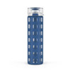 Ello Syndicate 20oz Reusable Glass Water Bottle with One-Touch Leak Proof Flip Lid and Protective Non-Slip Silicone Sleeve and Carry Loop for Coffee,