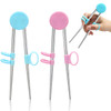 Patelai 2 Pairs Training Chopsticks for Kids, Children Learning Stainless Steel Reusable Metal Chopsticks Helper(Blue, Pink)