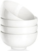 MALACASA 26 Oz Porcelain Soup Bowls Set of 4, White Ceramic Bowls for Kitchen, Cereal Bowl for Oatmeal, Fruit, Salad, Ramen and Rice Bowl -Dishwasher
