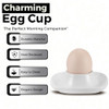 Flexzion Soft Boiled Egg Holder Set - Egg Cups for Soft Boiled Eggs British - Set of 6 Ceramic Egg Holder - Stackable Egg Coddler Cups with Base for