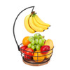 Livabber Countertop Fruit Basket Bowl with Banana Hanger, Modern Standing Fruit Vegetable Bowl Storage, with Banana Tree Holder for Kitchen Dinning T