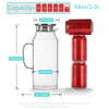 Bivvclaz 2 Liter 68 oz Glass Pitcher with Lid and Handle, Glass Carafe for Hot/Cold Water, Large Iced Tea Pitcher for Coffee, Juice and Homemade Beve