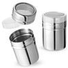 HANSGO Powdered Sugar Shaker Duster, 2PCS Stainless Steel Cinnamon Shaker for Coffee Bar, Fine Mesh Dredge, Salt and Pepper Shakers for Soda, Cocoa,