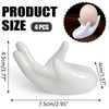 vibedor 4 Pcs Creative Ceramic Egg Stands, Porcelain Egg Holders Hand Shaped Egg Cups Holder for Hard Boiled Eggs in Living Room, Restaurant and Dini