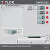 Taylor Glass Top Food Scale with Touch Controls, 11 lb Capacity, Sleek Silver Design, Accurate and Easy-to-Use Scale for Cooking and Baking