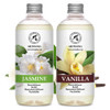 Reed Diffuser Refill Set Vanille & Jasmine with Jasmine Essential Oil 34 Fl Oz - 2 x 500ml - Fragrance Oil Reed Diffuser Refill - Room Freshener - Fl