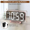 Peakeep Slim Digital Mirror Aesthetic Alarm Clock for Bedroom Living Decor, Plug in Electric Clock Big LED Modern Small Table Clock for Office Desk,