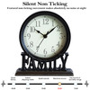 AYRELY® 6.5-Inches Table Clock, Vintage Family Non-Ticking Desk Clock, Retro Mantel Clocks for Living Room, Bedroom, Shelf, Fireplace, Farmhouse Déco