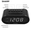 Sharp Digital Alarm with AccuSet - Automatic Smart Clock, Never Needs Setting (Midnight Black-White LED)