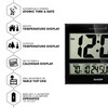 Sharp Atomic Clock - Never Needs Setting! - Jumbo 3" Easy to Read Numbers - Indoor/Outdoor Temperature Display with Wireless Outdoor Sensor - Gloss B