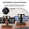 VBESTLIFE Retro Digital Flip Down Clock, Battery Powered Internal Gear Operated Clock, Classic Mechanical, Black Walnut Base, for Home & Office Decor