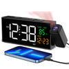 Netzu Projection Clock for Bedroom Ceiling, Alarm Clocks with 180° Rotatable Projector, Date Temperature and Weekday, Manual DST, 5 Brightness, 10 Ri