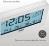 Braun Digital Weather Station Clock with Indoor and Outdoor Temperature and Humidity, Forecast, LCD Display, Quick-Set, Crescendo beep Alarm in White