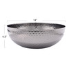 Round Hammered Metal Bowl, Oxidized Silver