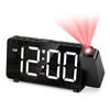AMIR Projection Alarm Clock for Bedroom Ceiling, Digital Clock with 180° Projector, 5 Level Brightness, Snooze, Night Mode, USB Charger, Loud Alarms