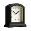 JONES CLOCKS® Tavern Mantel Clock | Small Modern Arch top Design | Black | Contemporary Classic Style for Desk, Table, Shelf or Bedside