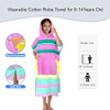 Hooded Towel Robe for Girl Teens (8-14 Years,36"X26") | Premium 100% Cotton Oversized Poncho Towel for Big Kids | Super Absorbent Hooded Towel Dress