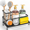 Cisily Large Capacity Kitchen Sink Caddy Organizer, Rustproof Non-Slip Sponge Holder With Dish Brush Holder Organizer, Kitchen Organization and Stora