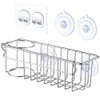 3-In-1 Sponge Holder for Kitchen Sink with Suction Cups & Adhesive Hook , In-sink Sponge Holder, Wall Hanging Sink Caddy Organizer Rack - Sponge, Dis