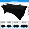 Utopia Kitchen Spandex Tablecloth 2 Pack [6FT, Black] Tight, Fitted, Washable and Wrinkle Resistant Stretch Rectangular Patio Table Cover for Event,