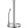 SMARTAKE Paper Towel Holder, Paper Towel Dispenser Standing Weighted Base Non Slip, Spring Arm for Easy Tear, Stainless Steel Paper Towel Holder for