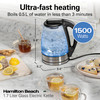 Hamilton Beach 1.7L Electric Kettle, Water Boiler & Heater, LED Indicator, Built-In Mesh Filter, Auto-Shutoff & Boil-Dry Protection, Cordless Serving