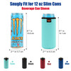 Desing Wish 4 Pack 12oz Slim Can Cooler Sleeves Honeycomb Embossing Insulated Neoprene Slim Soda Cans Sleeve Holders - Black/Red/Blue/Cyan