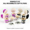 100 Count Fanativita K Cup Filters Disposable with Genius Lid Design, Fit All Reusable K Cups for Keurig (Unbleached)