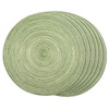 FunWheat Round Braided Placemats Set of 6 Place mats for Dining Tables Woven Heat Resistant Table Mats 15 inch (Light Green)