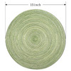 FunWheat Round Braided Placemats Set of 6 Place mats for Dining Tables Woven Heat Resistant Table Mats 15 inch (Light Green)